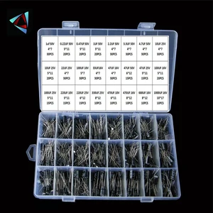 500Pcslot 0.1UF-1000UF 24Values Aluminum 16-50V Mix Electrolytic Capacitor Assorted Kit And Storage Box