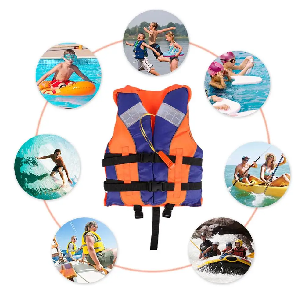 Kids Life Jacket Children Swimming Boating Vest with Whistle Reflective Strips Safety Water Sports Protection | Спорт и развлечения
