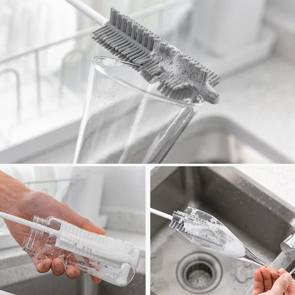 Силиконовая щетка с длинной ручкой для мытья посуды | Дом и сад
