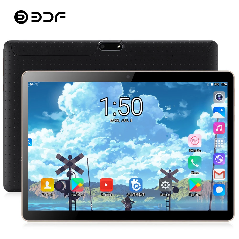 BDF 10-дюймовый планшетный ПК Android 7,0 Восьмиядерный мобильный телефон 3G планшет ноутбук 4 Гб+ 64 ГБ Bluetooth WiFi планшетный компьютер 7 8 9 10 Tab