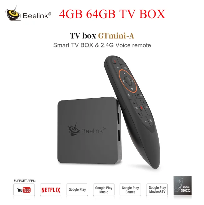 4GB RAM 64GB ROM Beelink GTmini-A Android 8,1 Smart tv Box 4K Amlogic S905X2 4 Гб 64 Гб 2,4G+ 5,8G WiFi 1000 Мбит/с BT4.0 H.265 HDR10 2,4G голосовой пульт дистанционного управления - Цвет: 4GB RAM 64GB ROM