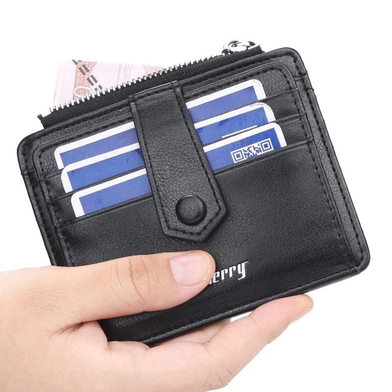 Мужская сумка для карт ультратонкий кошелек на молнии монет много внешней