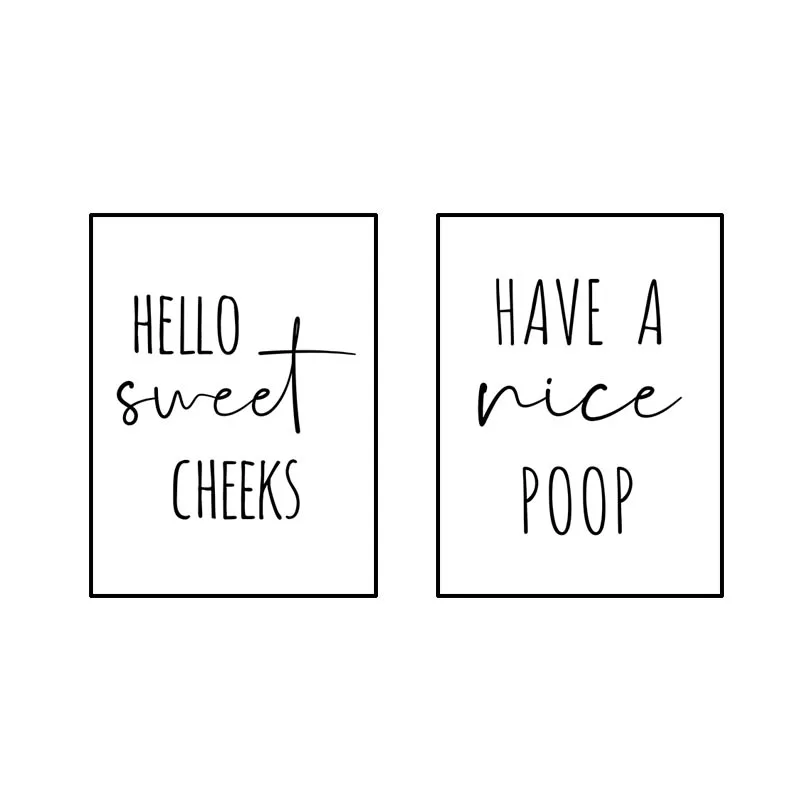 

Bathroom Wall Art Picture Canvas Painting Minimalist Posters and Prints Have a Nice Poop Toilet Print Bathroom Wall Decor HD2955