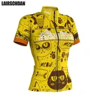 LairschDan, желтая велосипедная рубашка с котом, лето 2021, велосипедная майка для женщин, одежда для горного велосипеда, Женская велосипедная рубашка