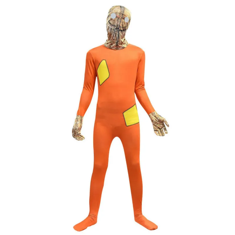 Детский карнавальный костюм чучело желтый комбинезон с маской полный комплект