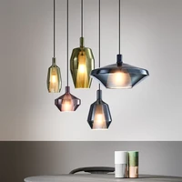 industrial pendant light creative colour glass light restaurant hanging lamp nordic home decor kitchen island pendant lights