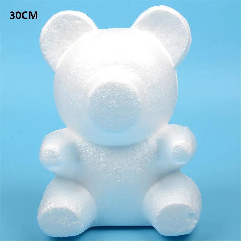 30CM 4 размера, пенополистирол, пенопласт, шар, розовый медведь, белый, для рукоделия, для украшения вечеринки, свадьбы, Нового года, Дня Святого Валентина, подарок - Цвет: 30CM