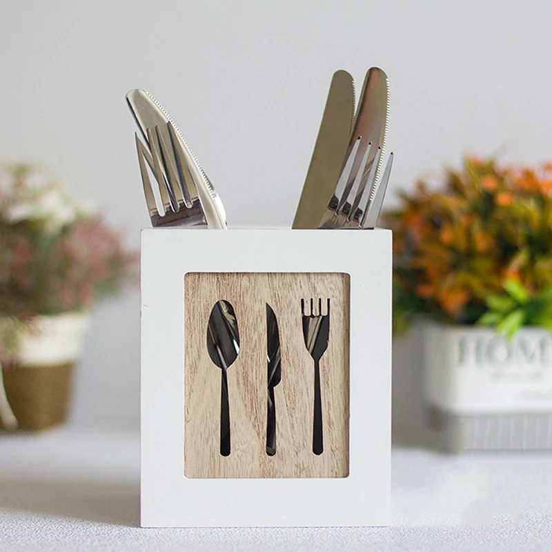 

Wooden Utensils Holder Cutlery Kitchen Flatware Cutlery Storage Flatware Caddy Spoons Forks Knifes Chopsticks Organizer