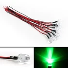 10 шт. 5 мм красный желтый зеленый белый 5 в 12 В постоянного тока предварительно проводсветодиодный водопрозрачная Светодиодная лента 20 см светоизлучающая ультраяркая прозрачная лампа
