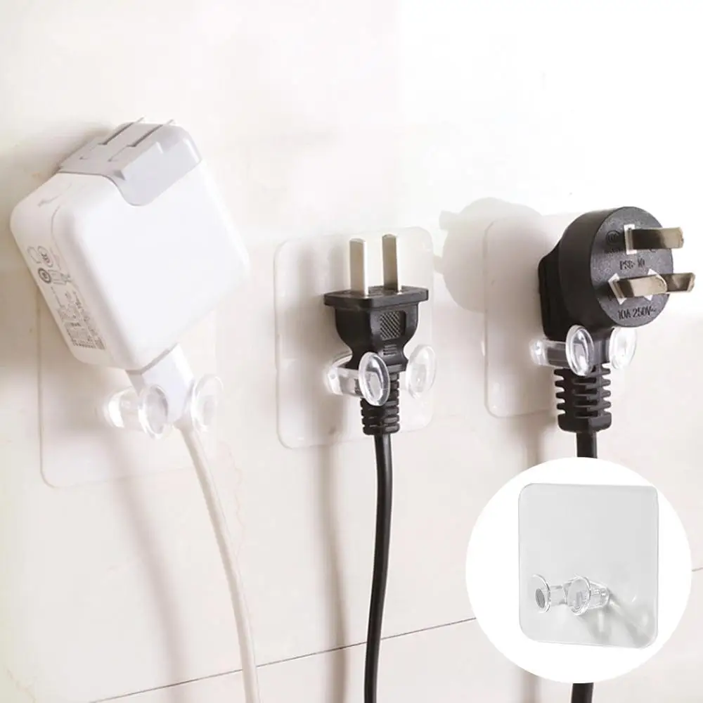 Крючки самоклеящиеся прозрачные прочные 10 шт. полезные плотные пластиковые для