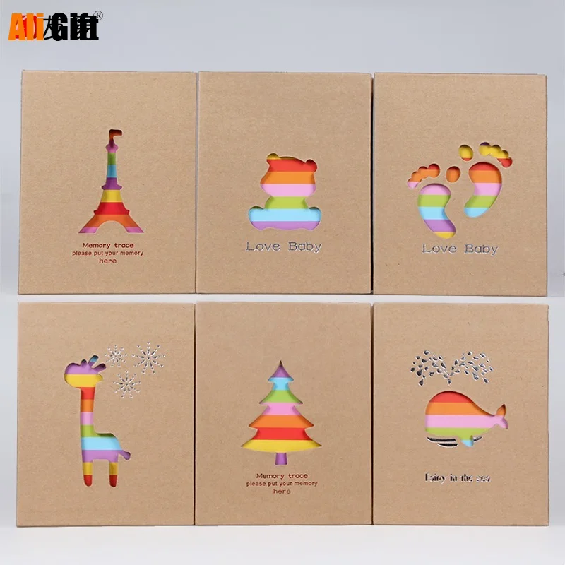 Альбом для фотографий разных размеров 6 дюймов 100 отделений Крафтовая бумага