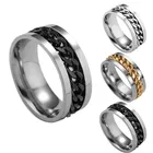 Модные мужские прядильная цепь кольцо в стиле панк или титановой стали, металлический палец, ювелирные изделия в качестве подарка LL @ 17