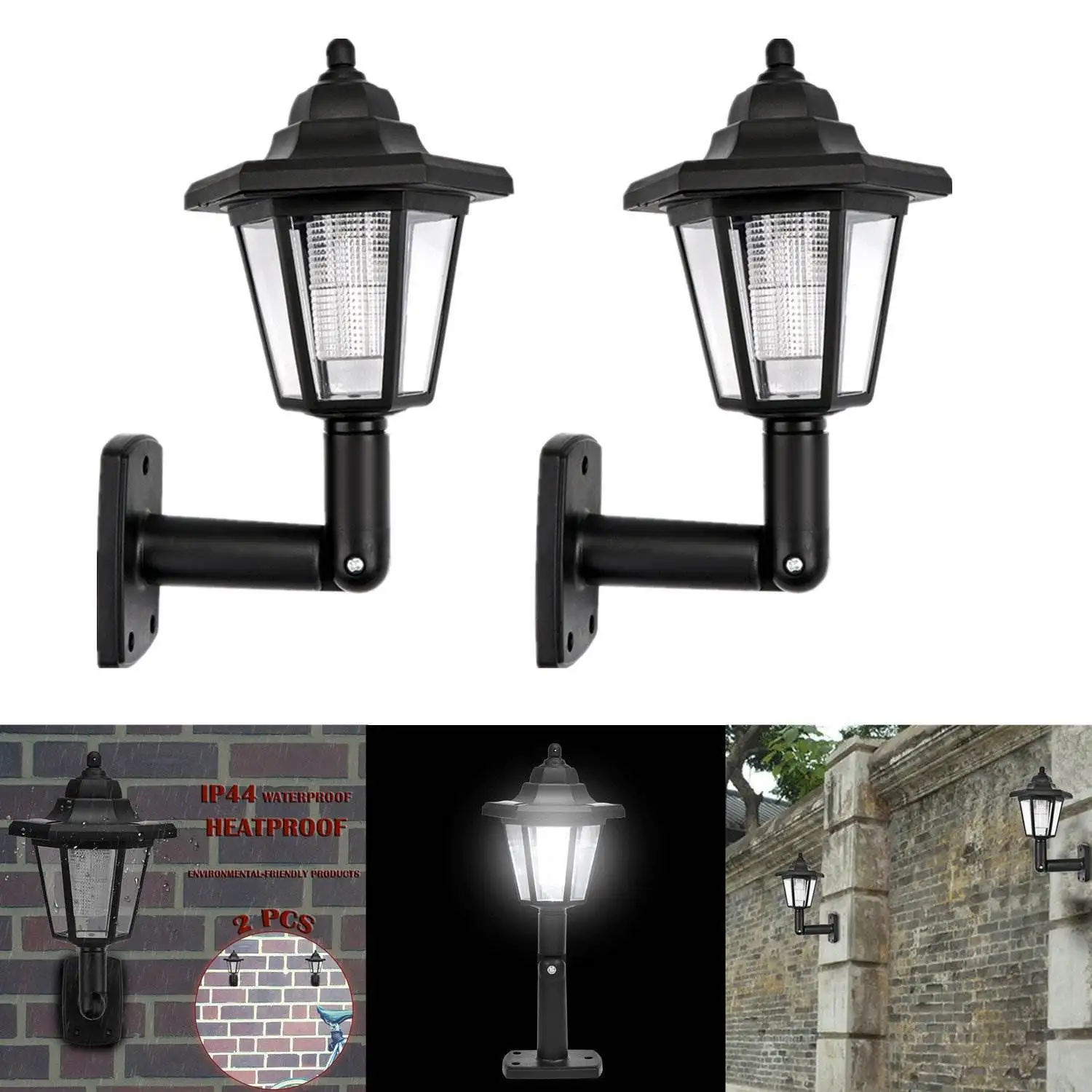 Светодиодная шестиугольная винтажная лампа на солнечной батарее уличный