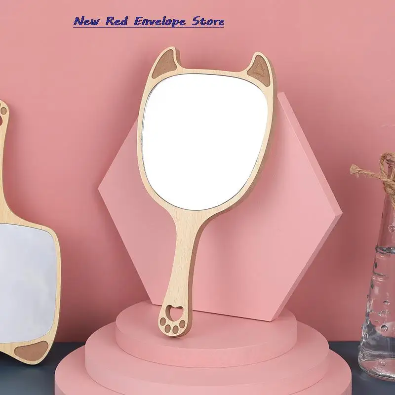Деревянные креативные дизайнерские зеркала для макияжа с ручкой | Дом и сад