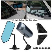1pair universal car rearview mirror carbon fiber autos blue racing side glass wide angle metal bracket
