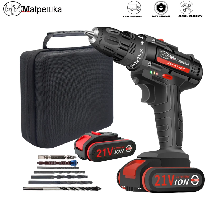 Электрическая отвертка 21 в электрическая дрель литиевая аккумуляторная Мини