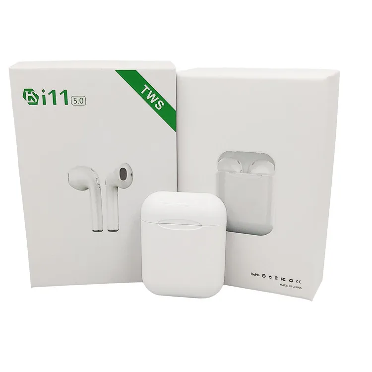 White box I11 TWS Bluetooth 5,0 Беспроводные наушники с голубыми зубами для Xiaomi huawei iPhone X7 samsung S6 bluetooth наушники - Цвет: White box