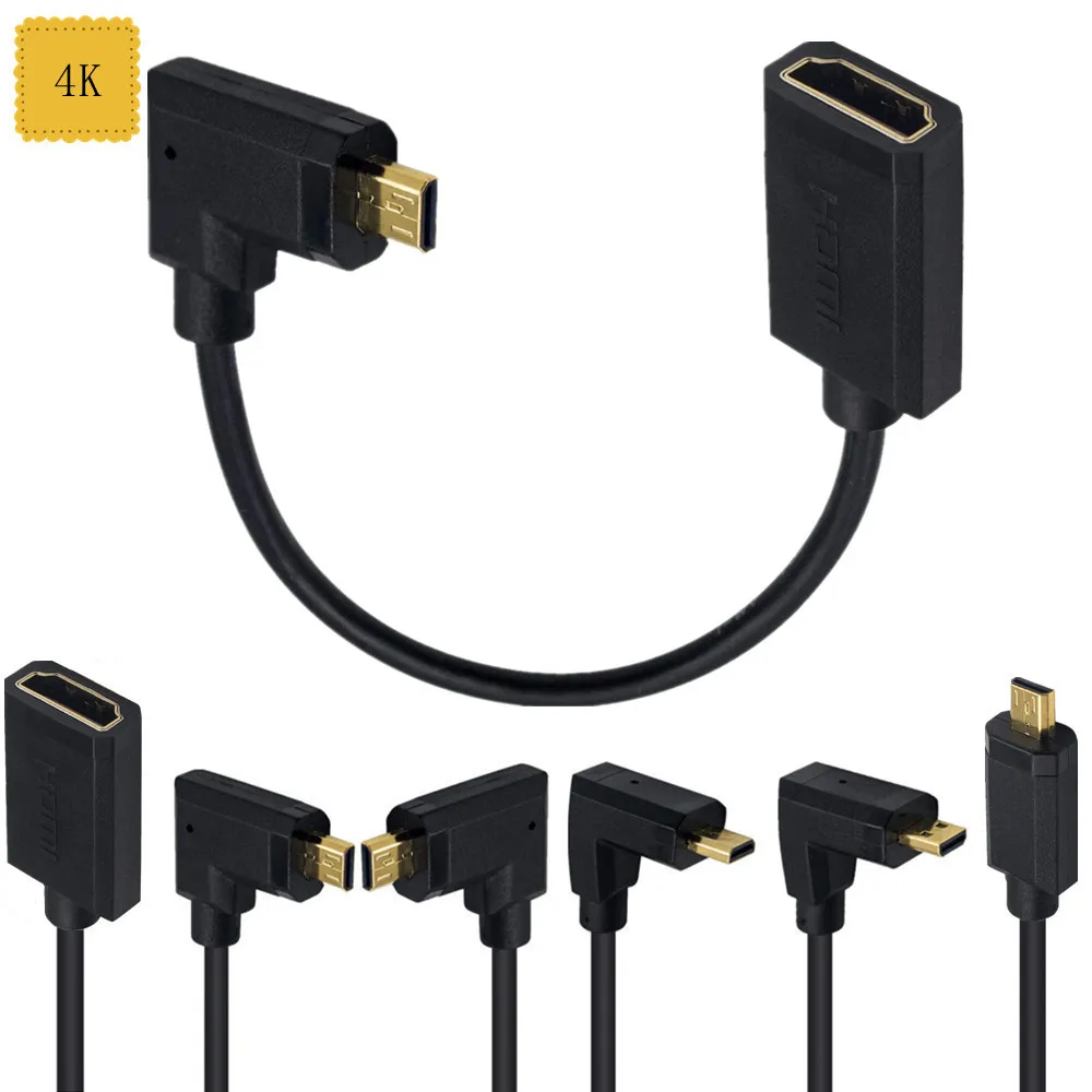 

Очень тонкий/Тонкий HDMI-кабель od 1080 мм, Micro HDMI штекер-HDMI гнездо, кабель для 0,15 P, 4K, 3D и аудиоканала возврата метра