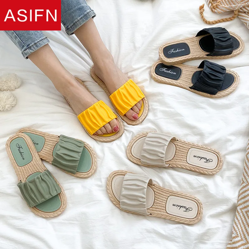 

ASIFN Fashion Outdoor Sandals Women's Slippers Ladies Style Flip Flop Platform Non-slip Flat Summer Flip Flops Shoes for Women