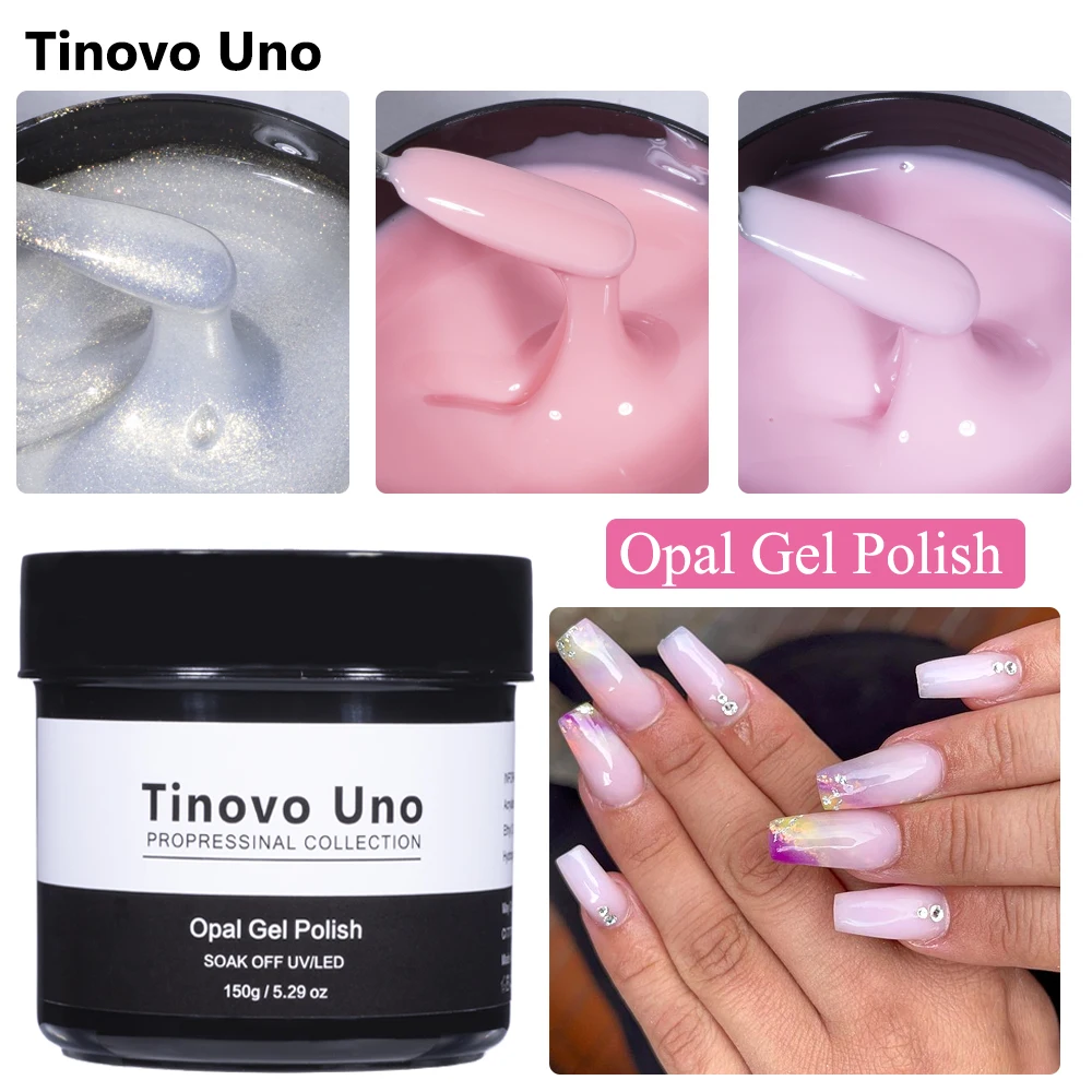 Tinovo Uno-esmalte de Gel para uñas, Gel para uñas de ópalo, semipermanente, Gellak Natural, 150g
