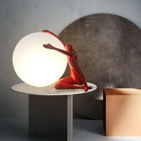 creative humanoid sculpture moon table lamp for living room bedroom bedside lamp home decoration sculpture art ornaments lights