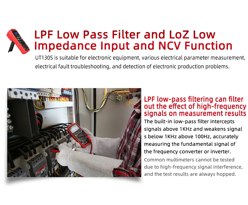 UNI-T UT139S True RMS цифровой мультиметр Температурный Зонд LPF pass LPF(фильтр низких частот) функция