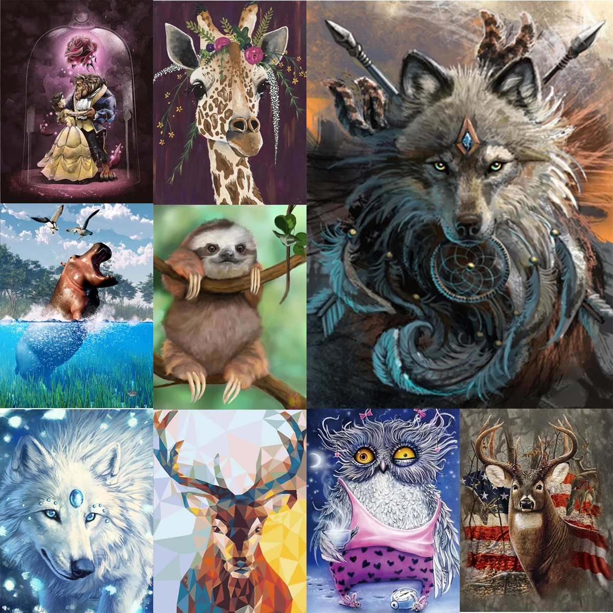 

5D алмазная живопись «сделай сам», животное, Полный алмаз, ручная работа, искусственный рисунок, украшение для дома и гостиной, подарок