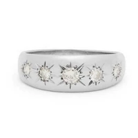new fashion jewelry ladies simple five white rings new fashion small fresh engagement wedding anniversary gift