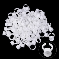 300pcs tattoo rings cups disposable makeup rings tattoo glue holdertattoo ink ring adhesive makeup glue rings palette plastic