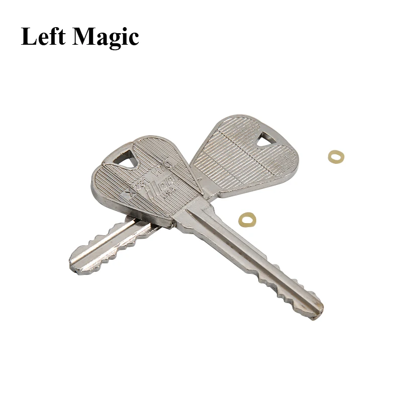 2 шт. Волшебные трюки игрушка складной ключ через бутылку или кольцо