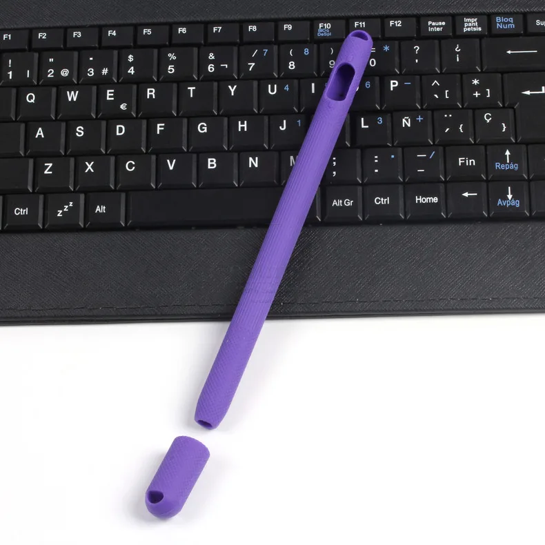 Purple Мягкий силиконовый чехол для Apple Pencil, 1 чехол для iPad, Чехол-держатель, полный защитный чехол, сумки для планшета, стилус - Цвета: Purple