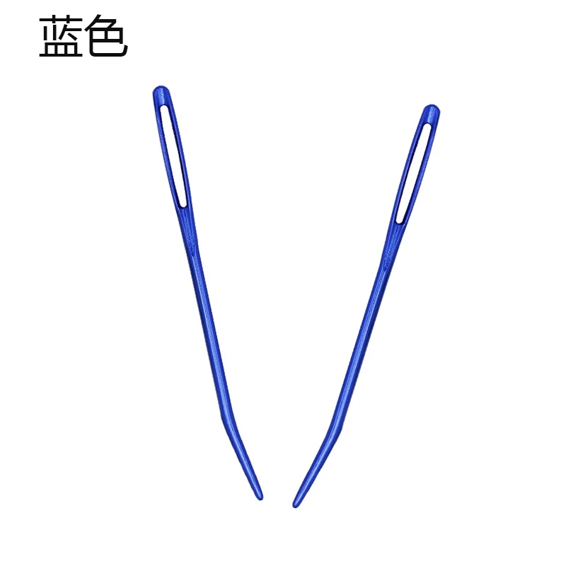 Blue 2 шт./упак. алюминий с изогнутым кончиком спицы локоть Бодкин практичный DIY плетение инструменты для свитера шерсть пряжа Швейные аксессуары - Цвет: Blue