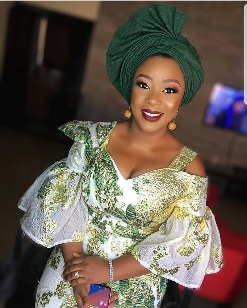 Нигерийская кружевная ткань 2020 Высококачественная вышитая Золотая линия