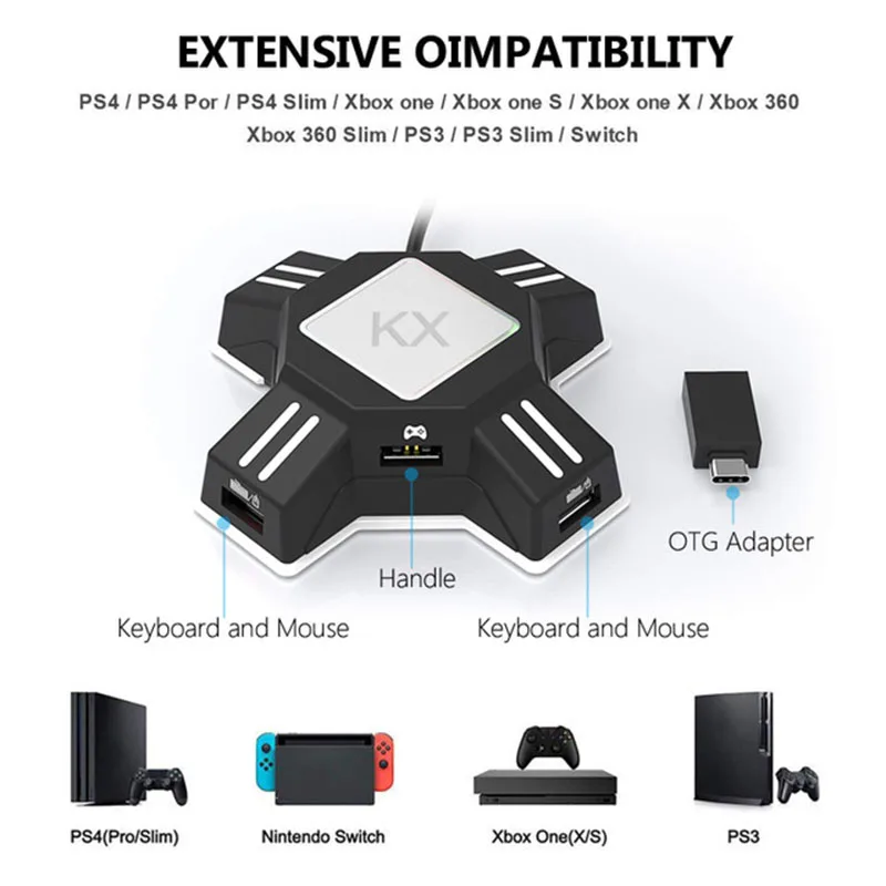 The New EastVita KX USB Game Controllers Adapter Converter Video Keyboard Mouse adapter for Switch/Xbox/PS4/PS3 | Электроника