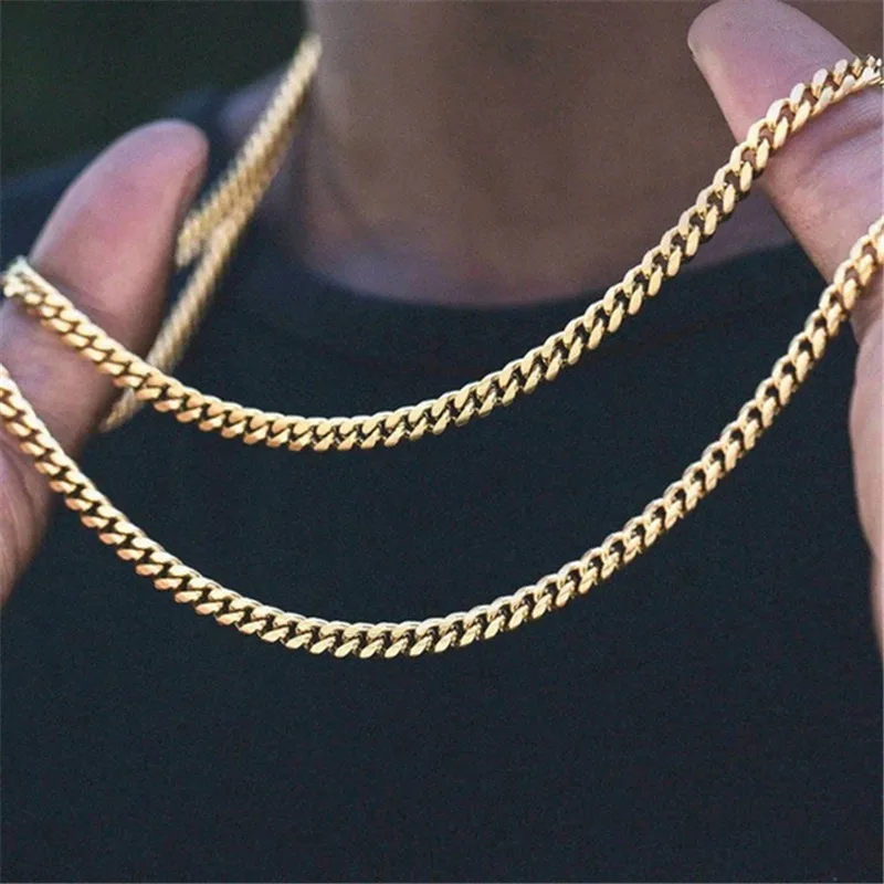 

Cuban Link Chain Necklace For Women Men Stainless Steel Necklace Collier Cool Streetwear Hip Hop Jewelry Kpop Accessories