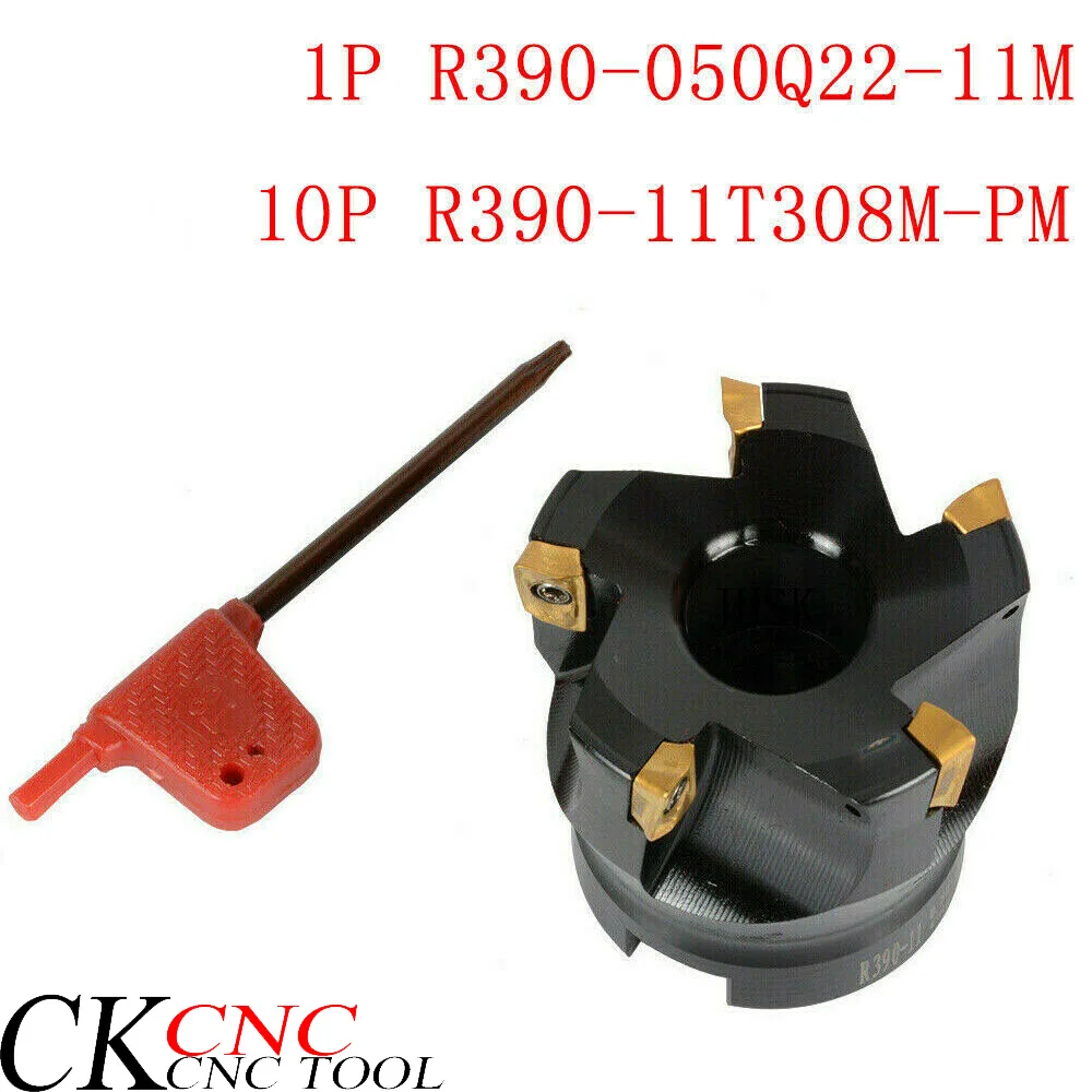 1 шт. R390-050Q22-11M 5 Флейта токарный станок с ЧПУ фреза+ 10 шт. R390-11T308M-PM твердосплавный инструмент для обработки деталей вращения фреза вставка