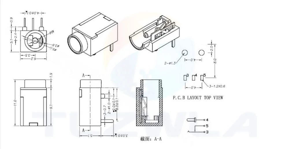 10 шт. DC Мощность выход DC003 DC003A 3 фута 5V 2A DC-003A 5*1 мм | Обустройство дома