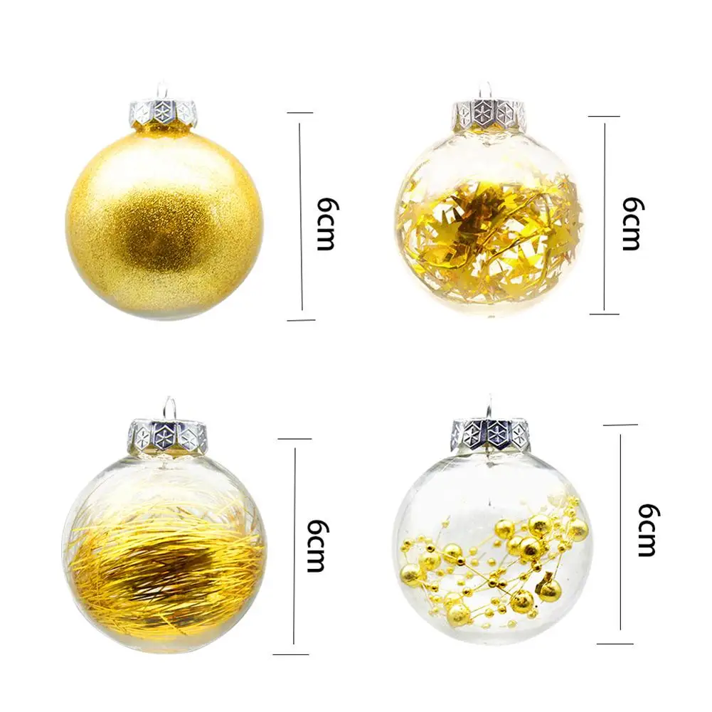 

24pcs Set Christmas Ball Gold Glitter Tree Pendant 6cm Window Hanging Ornament For Wedding Home Party Decor