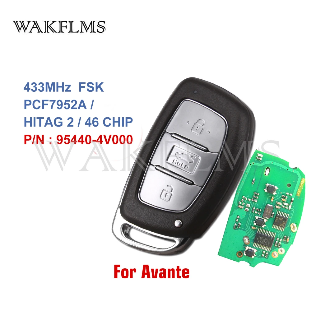 Новый 3 кнопки Замена Автомобильный смарт ключ брелок полный 433 МГц 46 чип для Hyundai