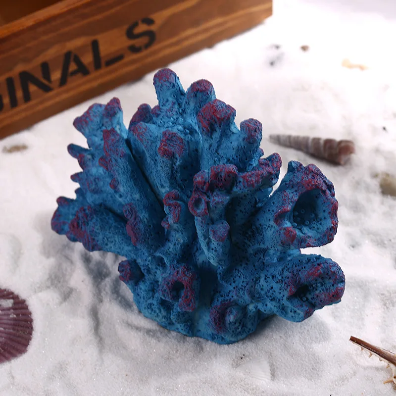 Синие кораллы подводные аквариумные растения украшения рыбки искусственное