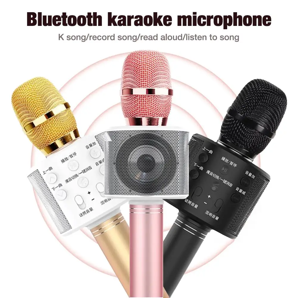 Bluetooth-микрофон WS-858 караоке беспроводной ручной USB-микрофон 3 цвета микрофон