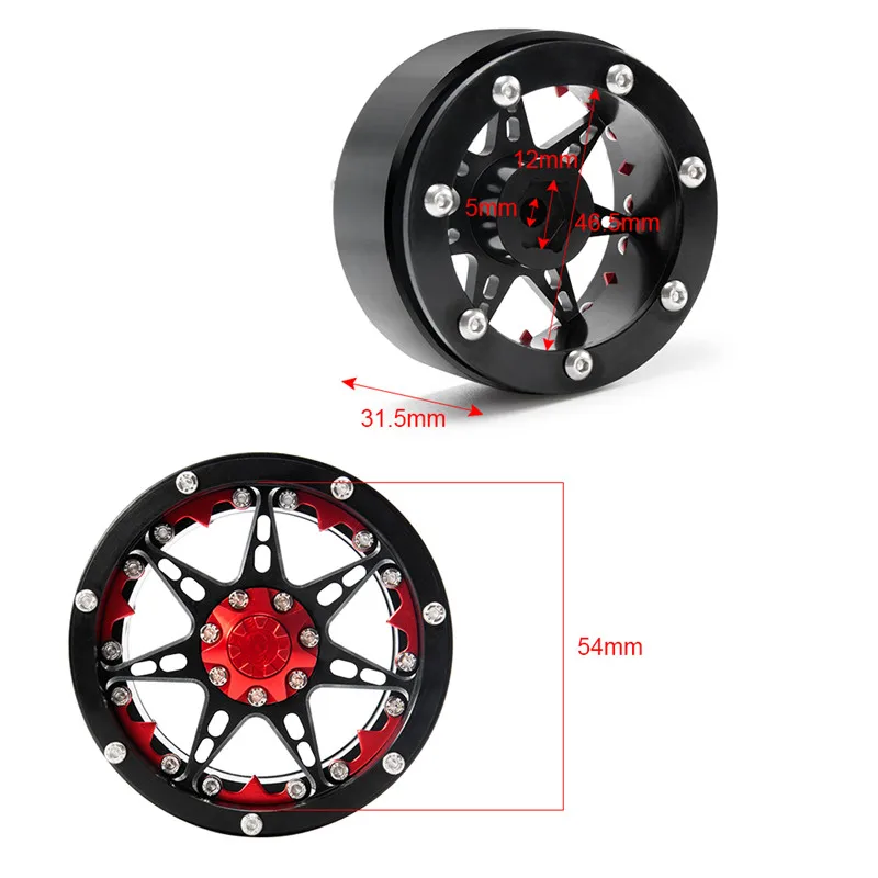 

Wheel Rims Hub 2.2 Inch for 1/10 RC TRX4 SCX10 90046 Wraith 90018 Rock Crawler
