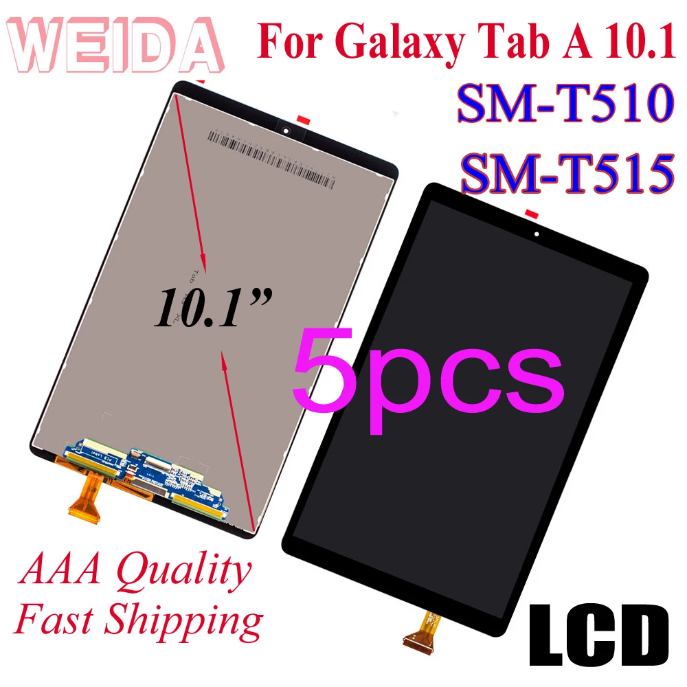 

Замена ЖК-дисплея 10,1 дюйма для Samsung Galaxy Tab A 10,1 (2019) WIFI T510 LCD SM-T510 T515 T517, 5 шт. в сборе
