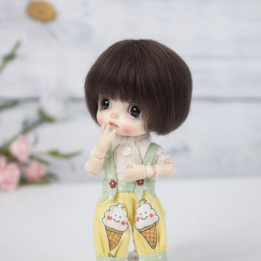 

1/8 BJD Doll hair Children's Creative Toys accessories 14-15 cm head size BJD&Kurhn doll hair wig soft fiber/mohair Bob Hair