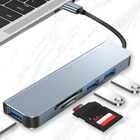 Usb-концентратор 066A с несколькими портами, usb 2,0, 5 в 1, док-станция типа C для ноутбука, устройство для чтения карт SDTf, SSD, HDD, алюминиевый адаптер