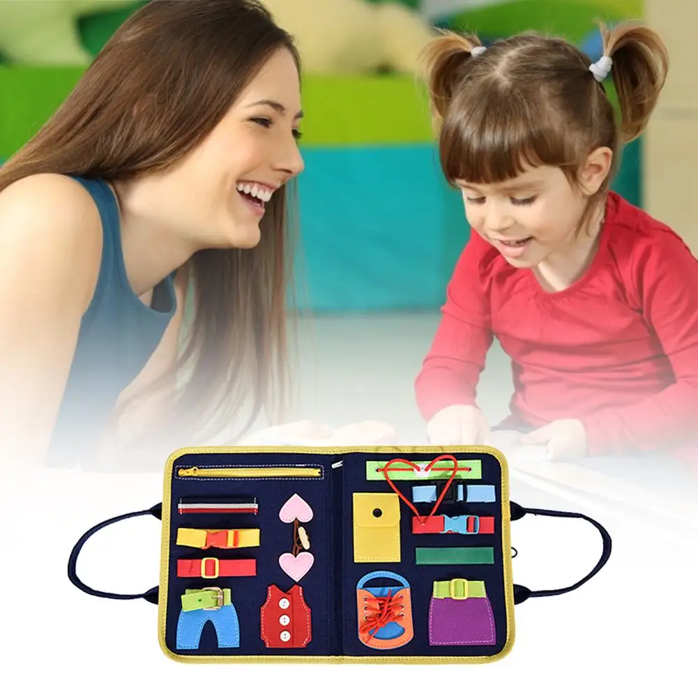 

Toddlers Busy Felt Board Baby Toys Montessori Basic Skills Activity Board Educational Toy For Toddler