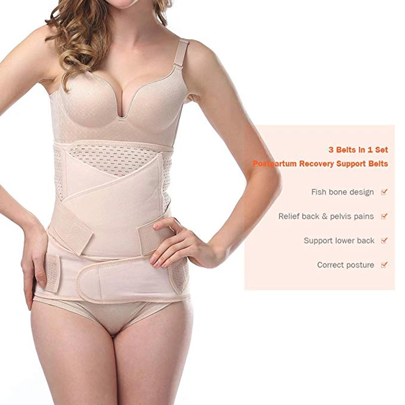 3 в 1 дышащий живот с поддержкой три набора для послеродового восстановления
