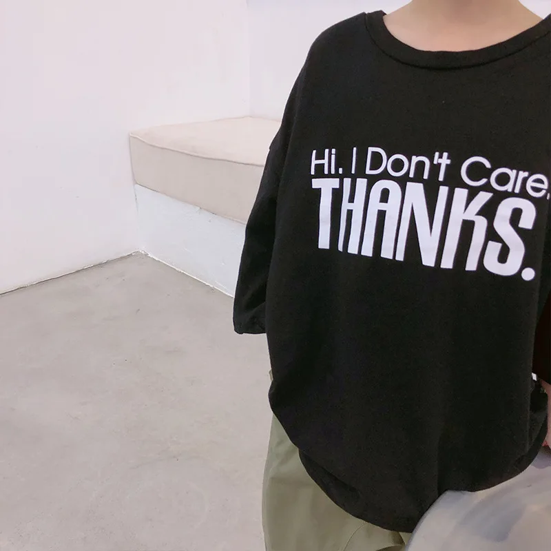 Весенне летние модные Лоскутные футболки с надписями для мальчиков 2020 Детские