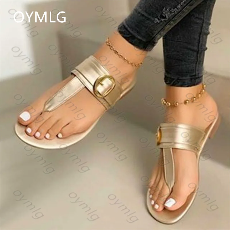 

Women Slippers Clip Toe Flat Sandals Summer Ladies Shoes Beach Casual Flip Flops Female PU leather Footwear Ytmtloy Mule Feminin