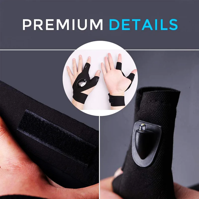 ZK20 L светодиодный вспышка светильник перчатки размера s палец для ремонта